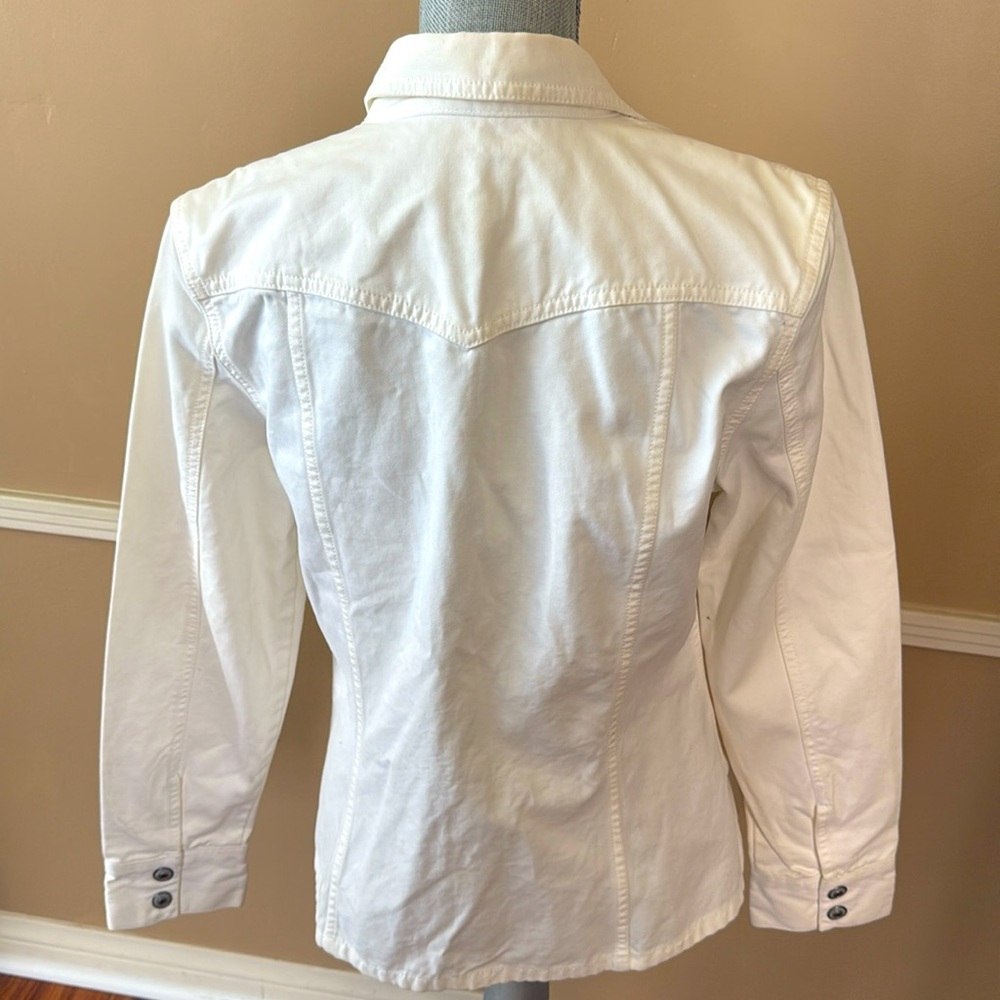 Gap White Button-Up Jacket With Pockets Size Medi… - image 6
